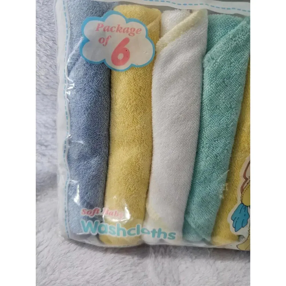 New 1998 Vintage Luv N' Care Soft Baby Wash Cloths Rags Multicolor 9